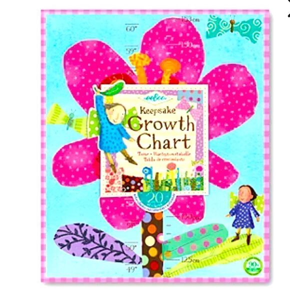 Eeboo Hot Pink Flower Growth Chart For Girls Responsibly Chart - Picture 5 of 11